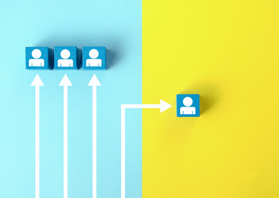 Career path progression showing professionals taking different routes to achieve career growth and success