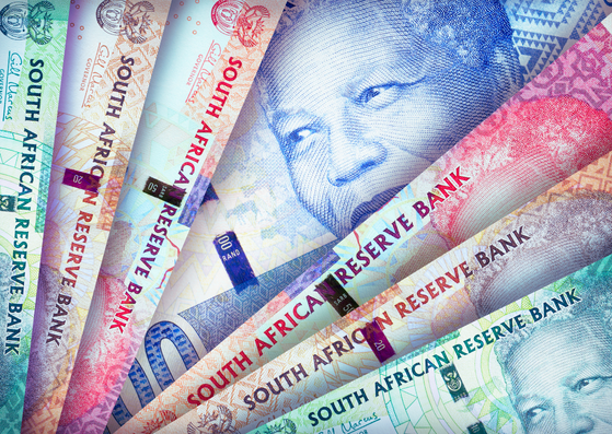 South African rand banknotes representing salary expectations, compensation and salary benchmarking during the hiring process